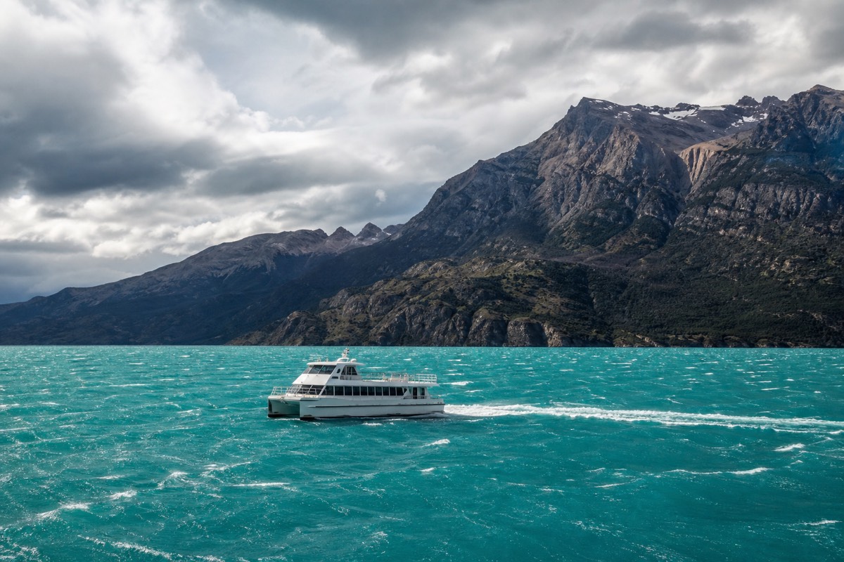 The catamaran crossing on the way into the park