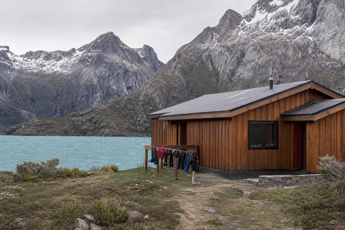 A mountain refuge on the W Trek route